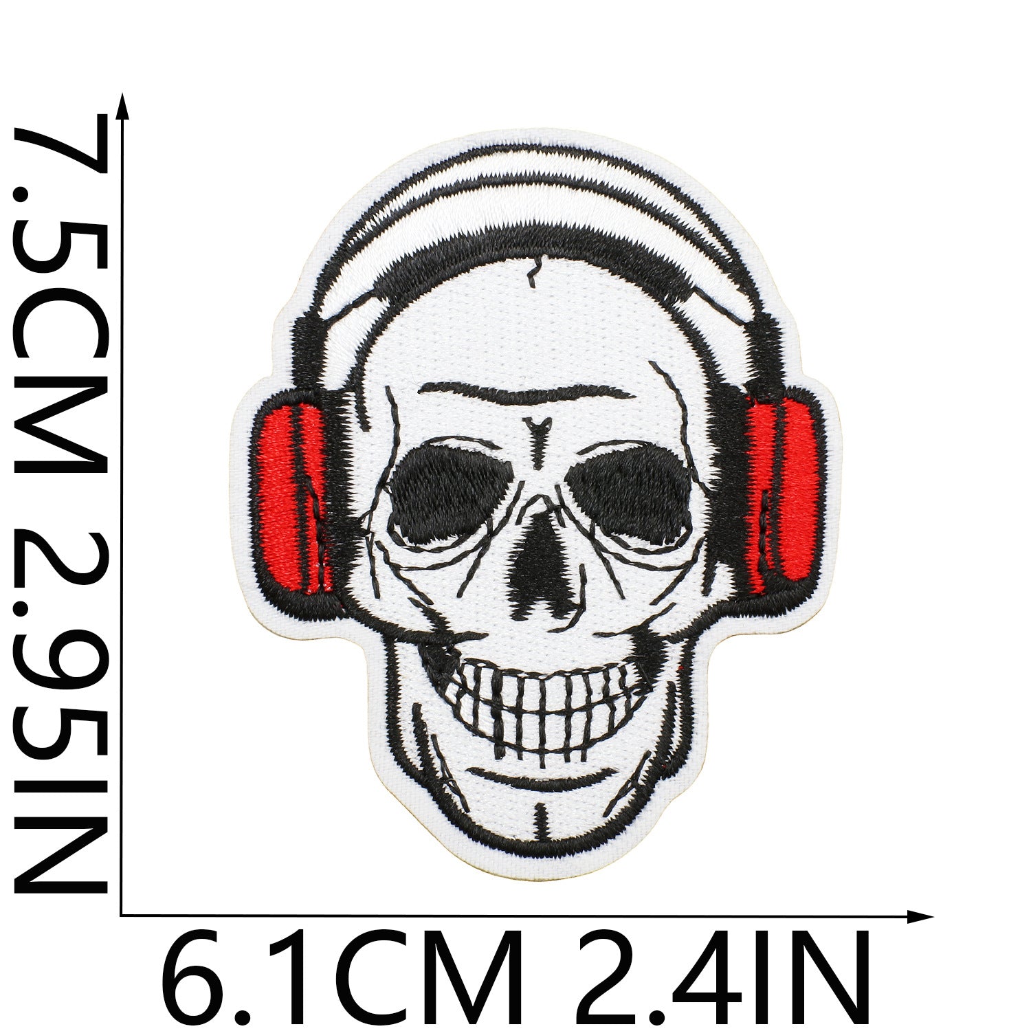 Wholesale Music skull embroidery patch guitar note patch